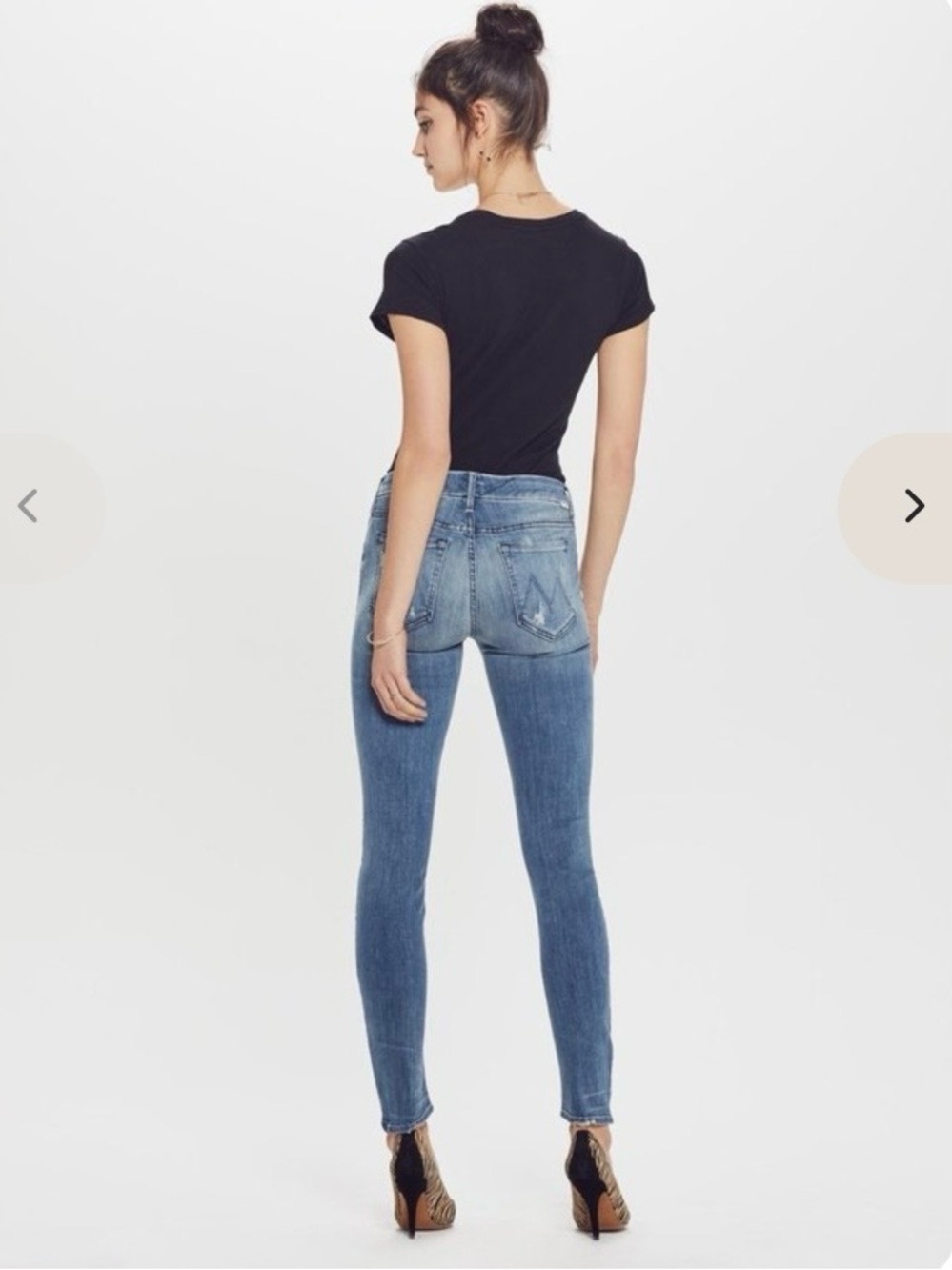 MOTHER The Looker Skinny Jeans in Graffiti Girl Distressed Size 29 - Picture 2 of 12